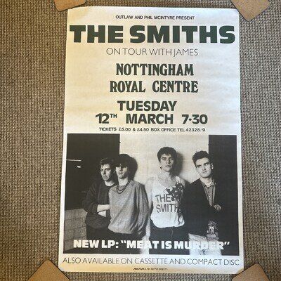 The Smiths Original Tour Poster Nottingham Royal Centre 12/3/85 NM Amazing