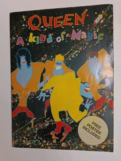 Queen A Kind of Magic 1986 Lyrics Songbook Guitar Rare WITH Poster VRHTF