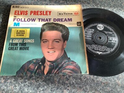Elvis Presley VG+/ex- RCA EP 45 1962 follow that dream fully playgraded