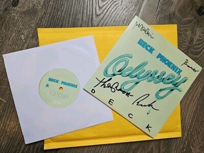 Signed! New Beck & Phoenix Odyssey 7" Vinyl 45 Colored Vinyl, Ltd Ed, Yellow