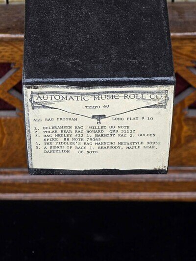 VINTAGE AUTOMATIC MUSIC ROLL CO. ALL RAG PROGRAM PIANO ROLL RECUT
