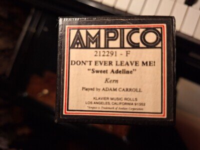 Ampico Player Piano Roll # 212291 Don't Ever Leave Me RECUT