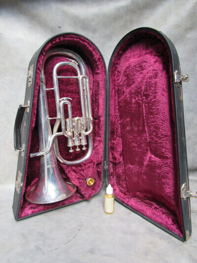 A NICE QUALITY BESSON WESTMINSTER TENOR HORN WITH DENNIS WICK 2A MOUTHPIECE