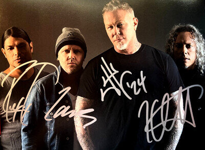 METALLICA Signed x4 FULL BAND 8x10" Authentic Autographs with COA