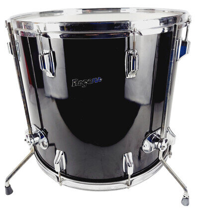 1970s Rogers 16x18 Jet Black Pearl Wood Floor Tom Script Rogers 1972 FREE Ship