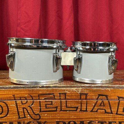 Vintage Ludwig 6" & 8" Tunable Bongo Pair Gray