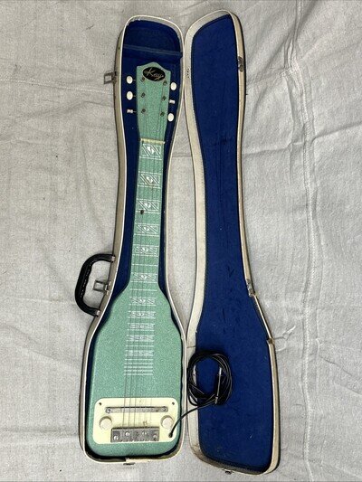 Vintage KAY Lap Steel Guitar 1950s-60s Surf Green w/ Hardshell Case - Tested