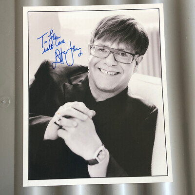 Rare Hand Signed Sir Elton John Promo Photo 8x10 / Genuine Autograph / Music