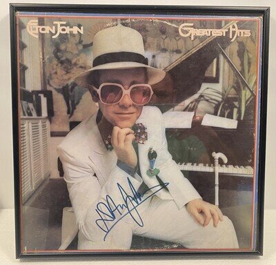 Elton John Signed “Greatest Hits” Album with COA – Authentic Autograph – Rare!