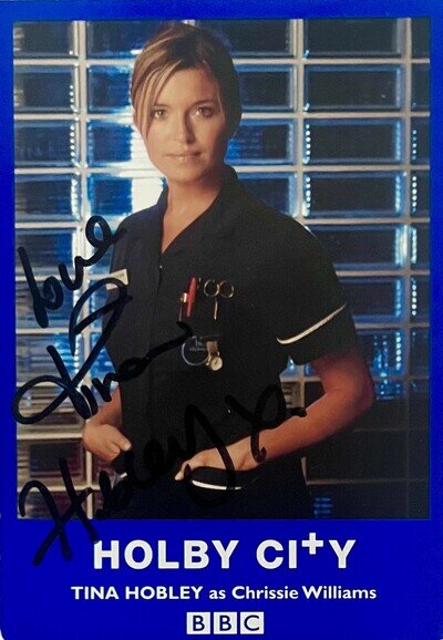 BBC Holby City : Tina Hobley - Signed Autograph - Promo Postcard Photo