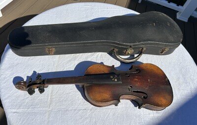 Antique violin Mother Of Pearl Inlay Stradivarius Fine Copy For Parts Or Repair