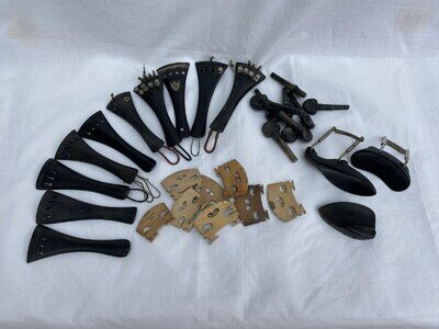 Collection Of Old Used Violin Parts