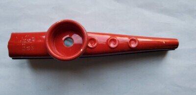 Vintage KAZOO Red & Blue Metal Musical Instrument Kazoo Co Inc Eden, NY