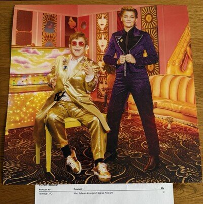 Elton John SIGNED Who Believes In Angels? Art Card Official Autograph Brand New