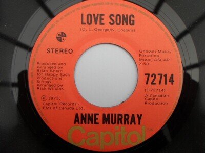 Anne Murray Love Song 7" Capitol 72714 EX 1973 US pressing
