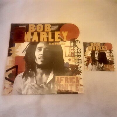 BOB MARLEY & THE WAILERS - AFRICA UNITE RED VINYL LP With Skip Marley signed c