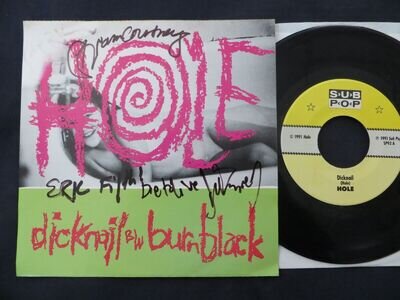 Hole-"Dicknail" 7",Signed By Courtney Love,Eric,Jill,7-22-91,Grunge,Nirvana,E/M-