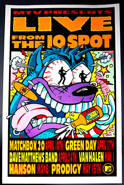 MTV 10 Spot Green Day-Dave Matthews-Van Halen Kozik Concert Poster-90s-RRXY