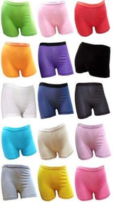 WOMENS /LADIES/GIRLS SOFT STRETCHY COTTON PLAIN BOXER SHORTS HOT PANTS (2120)