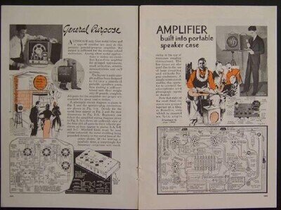 Guitar Amplifier w/Speaker Tube powered 1937 How-To build PLANS