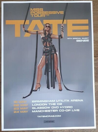 Tate McRae - live band music show 2025 TOUR promotional tour concert gig poster