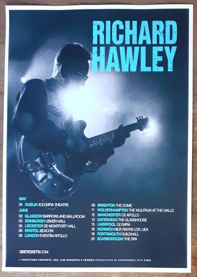 Richard Hawley - live band music show promotional tour concert gig poster