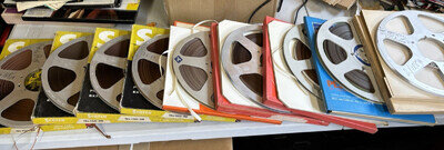 6 Mixed Joblot Metal 10" reels with tape UNTESTED 3 Plastic Reels 2 with tape