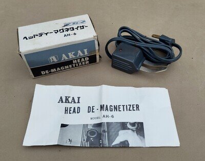 AKAI AH-6 Head Demagnetizer for reel to reel, new old stock boxed instructions