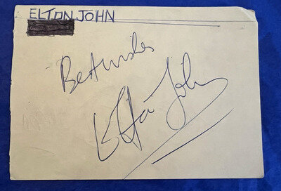 Elton John Vintage late 1970's Autograph Book Page Signed