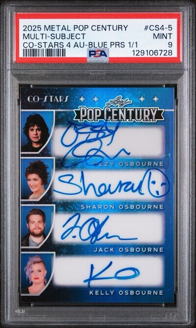 2025 Leaf Pop Century Ozzy Osbourne Family 1/1 Autographs One of One Auto PSA 9