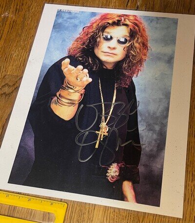 Ozzy Osbourne/ Autograph/ Laminated Photo/ circa early 90s/ Signed/ Black Sabbat