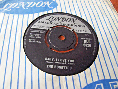The Ronettes "Baby I Love You b/w Miss Joan And Mr. Sam" EX HLU 9826 from 1963