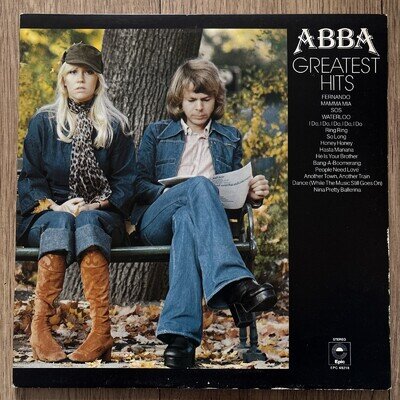 ABBA Greatest Hits Vinyl LP Album VG+/EX- Plays EX+ EPIC 69218 Orange Label 1976
