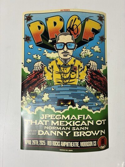 PROF Tour Poster Signed 11x17 autograph Red Rocks Amphitheater Tour auto