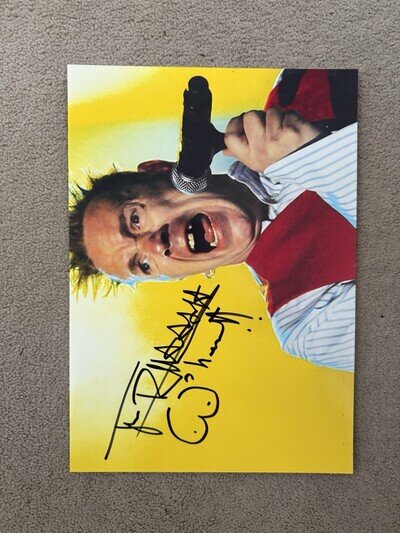 Johnny Rotten Lydon Signed A4 Photo Legend Sex Pistols Autograph