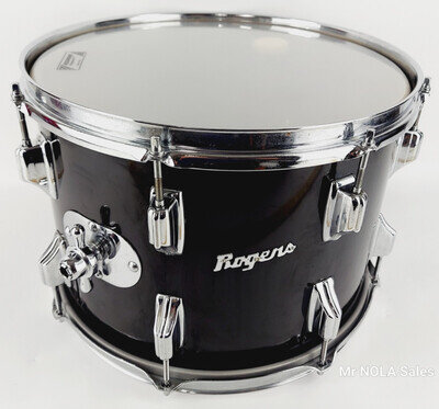 1970s Rogers 10x14 Jet Black Pearl Wood Tom Tom Script Rogers 1972 Free Shipping
