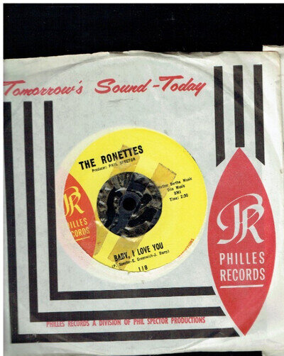 THE RONETTES BABY I LOVE YOU 7 INCH VINYL SINGLE PHILLES RECORDS UNITED STATES