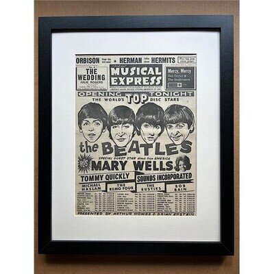 BEATLES UK TOUR - NME - OCTOBER 9 1964 (FRAMED) POSTER SIZED original NME cover