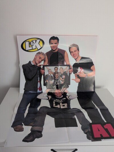 Vintage Double-Sided Large Poster Of Boyband A1 & Hear'say From L&K Excellent