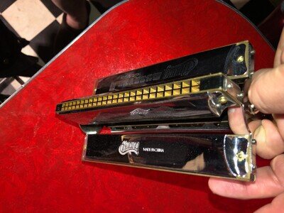 Huang Musette 4 Tremolo Quartet Harmonica! 4 Harmonicas in one! SUPER RARE MIB