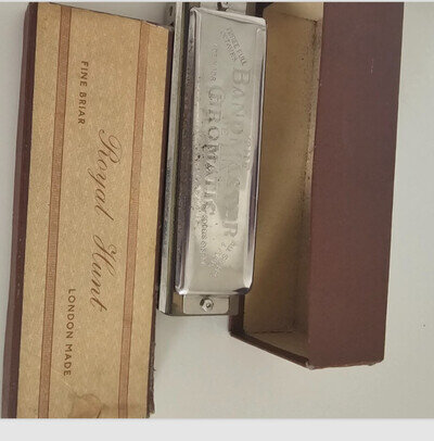1940s Harmonica and Case, "Bandmaster Chromatic" model,