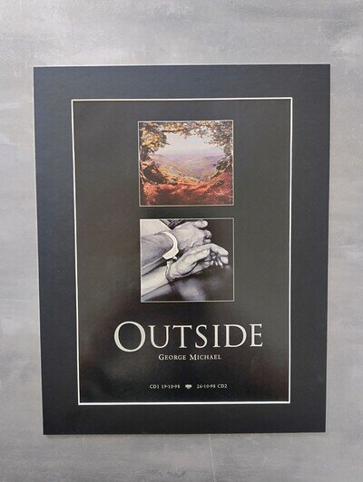 George Michael Outside Original Song Advert Poster Mounted