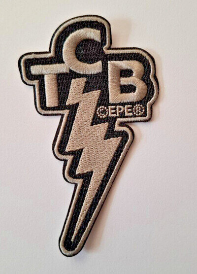 ELVIS TCB LIGHTENING BOLT PATCH MEMPHIS TENNESSEE SEW - IRON ON PATCH NEW 10cm