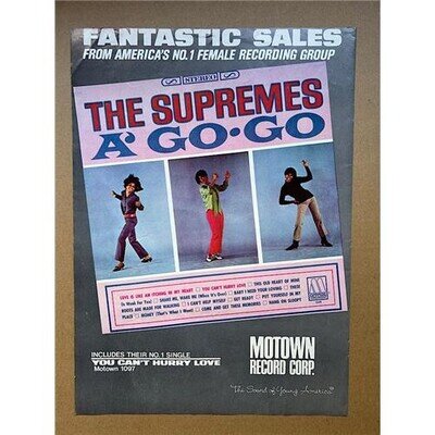 SUPREMES A GO-GO POSTER SIZED original trade music press advert from 1966 - the