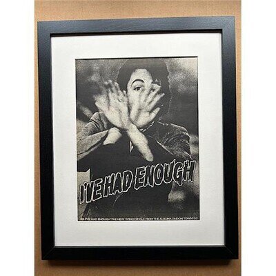 WINGS I'VE HAD ENOUGH (A)(FRAMED) POSTER SIZED original music press advert from