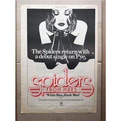 SPIDERS FROM MARS WHITE MAN, BLACK MAN POSTER SIZED original music press art pag