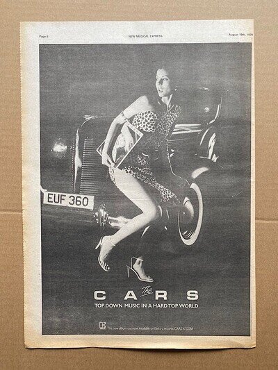 CARS THE CARS POSTER SIZED original music press advert from 1978 - printed on ne
