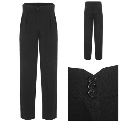 UK Men's Latin Dance Pants Straight High Waisted Pleated Wide Leg Trousers