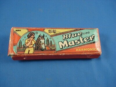 Vintage Blue Master Harmonica Box Empty