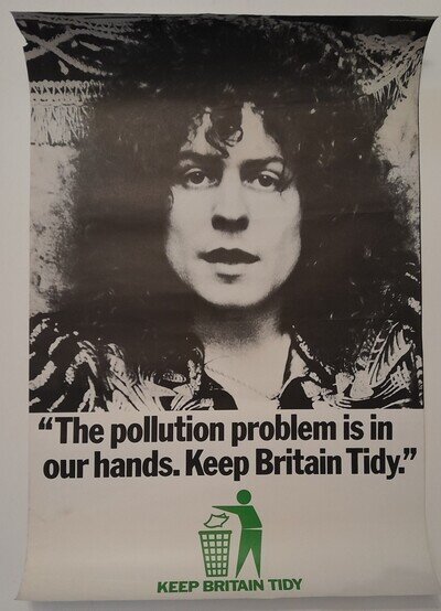 MARC BOLAN of T.REX - KEEP BRITAIN TIDY - ORIGINAL 1970s POSTER